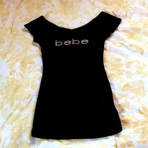 Black Bebe off shoulder top (stretchy)